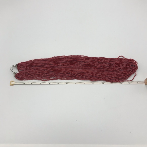 Lee Sands “Red” Seed Bead Multi Strand Necklace 31 inch NIB - Picture 6 of 6